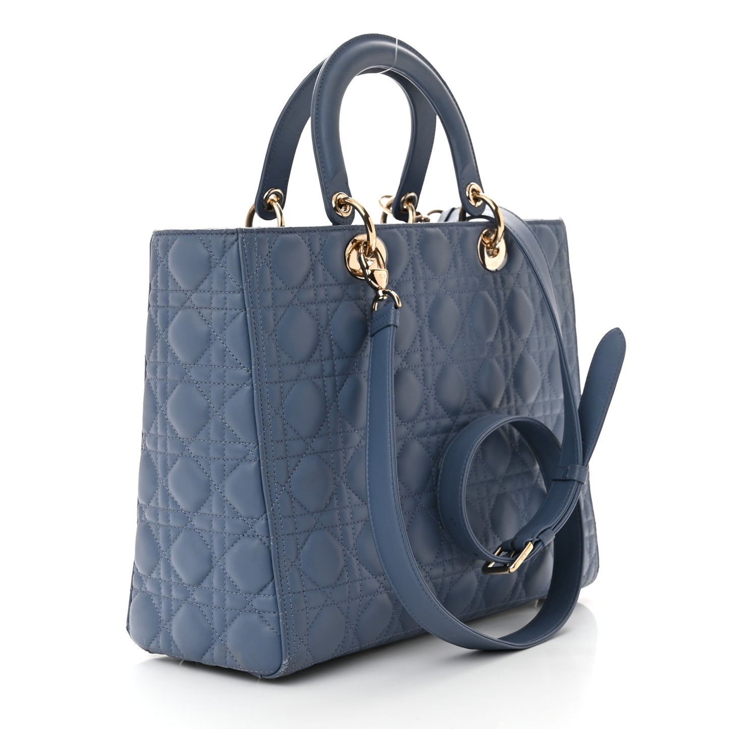 Lambskin Cannage Large Lady Denim