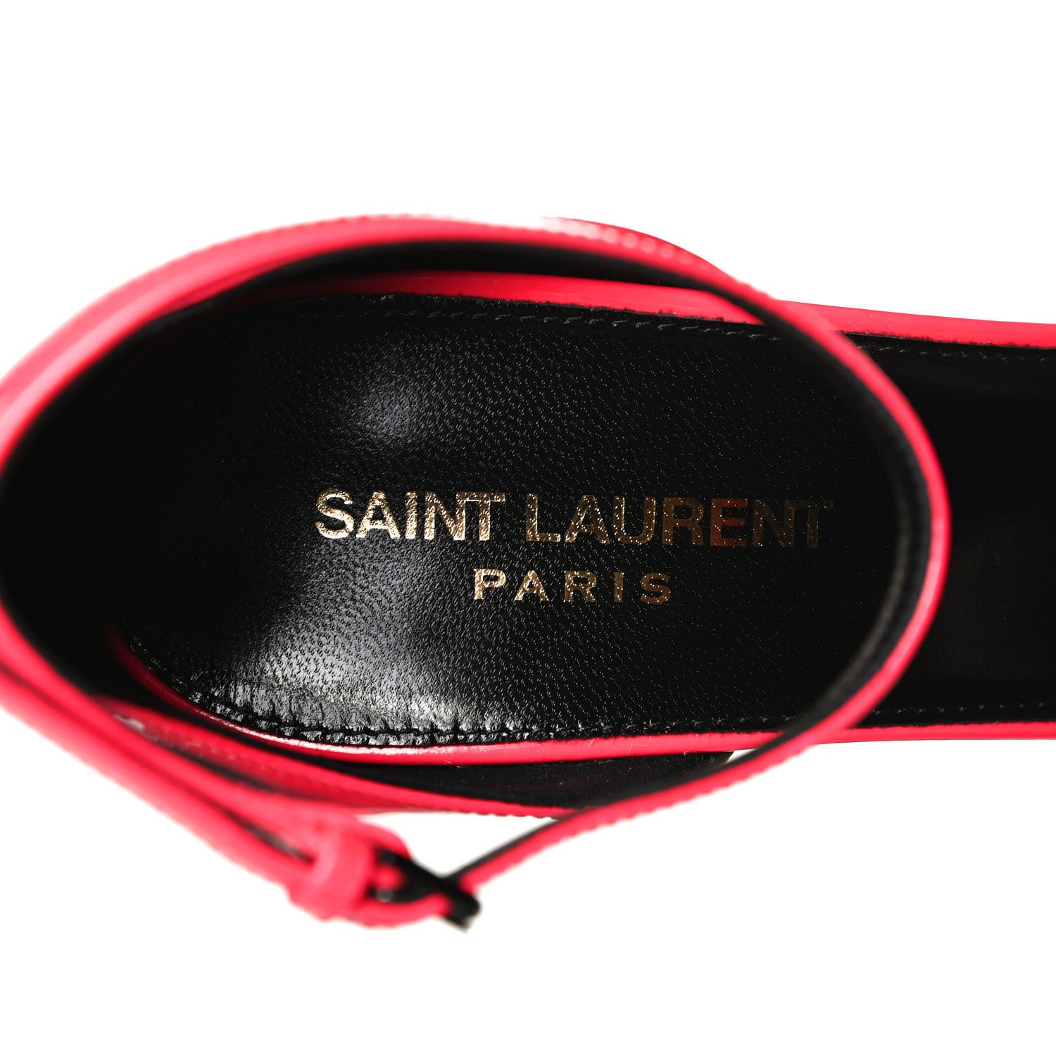Saint Laurent Patent Calfskin Amber 105 Ankle Strap Sandals 41 Fuchsia Fluo 7 of 9