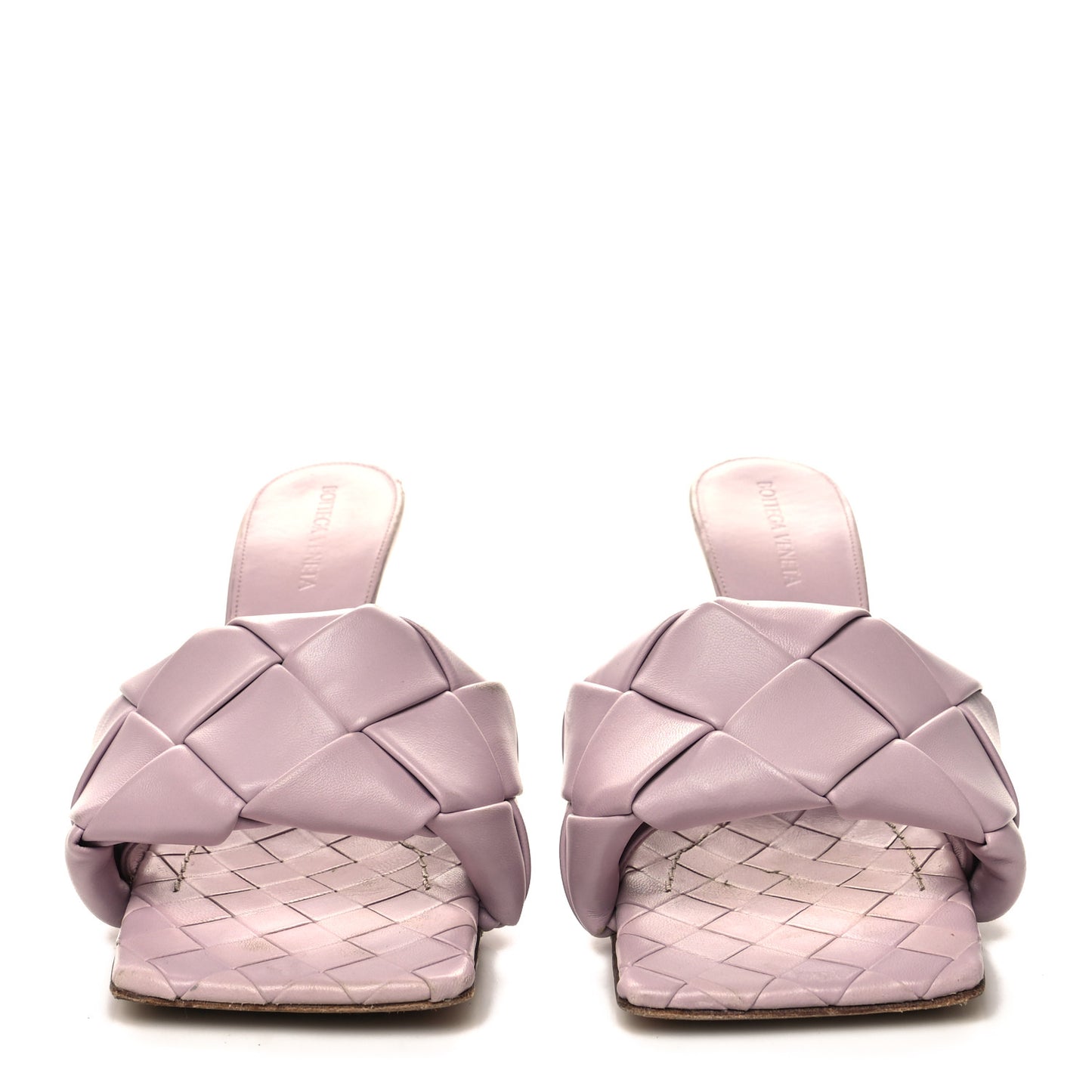 Nappa Maxi Intrecciato Lido 90mm Mule Sandals 38 Magnolia