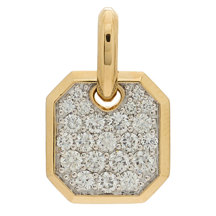 18K Yellow Gold Diamond Roman Amulet Pendant