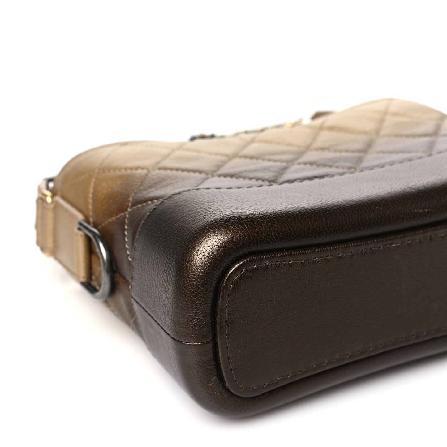 Metallic Goatskin Quilted Small Gabrielle Hobo Gold Bronze