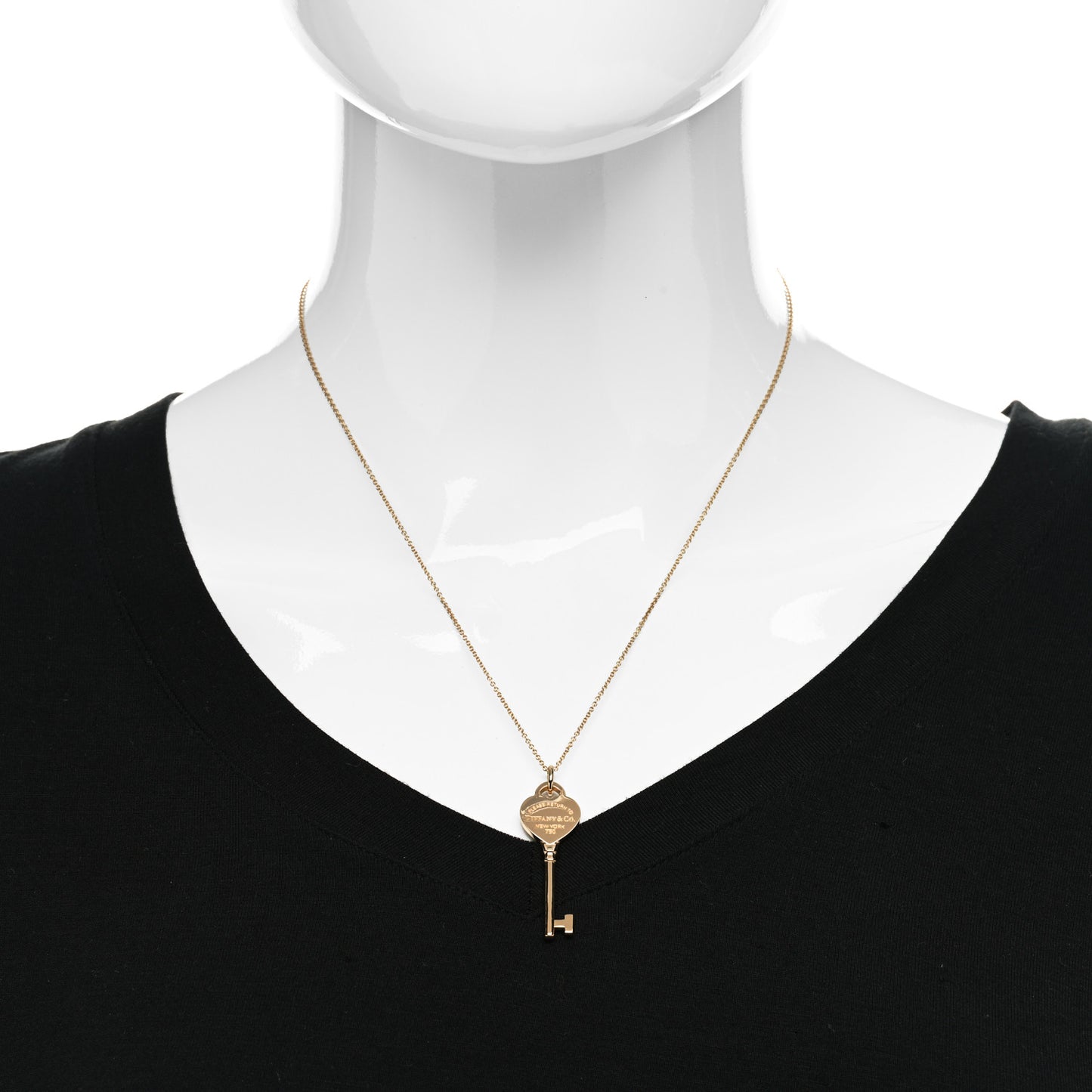 18K Rose Gold Return To Tiffany Heart Key Pendant Necklace