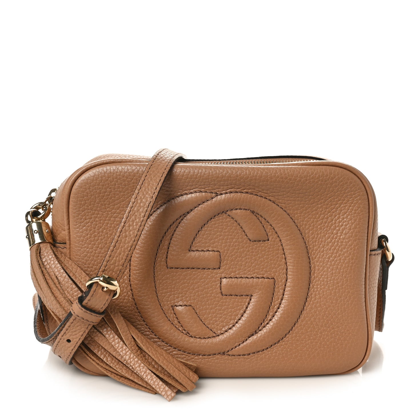 Pebbled Calfskin Small Soho Disco Bag Camelia