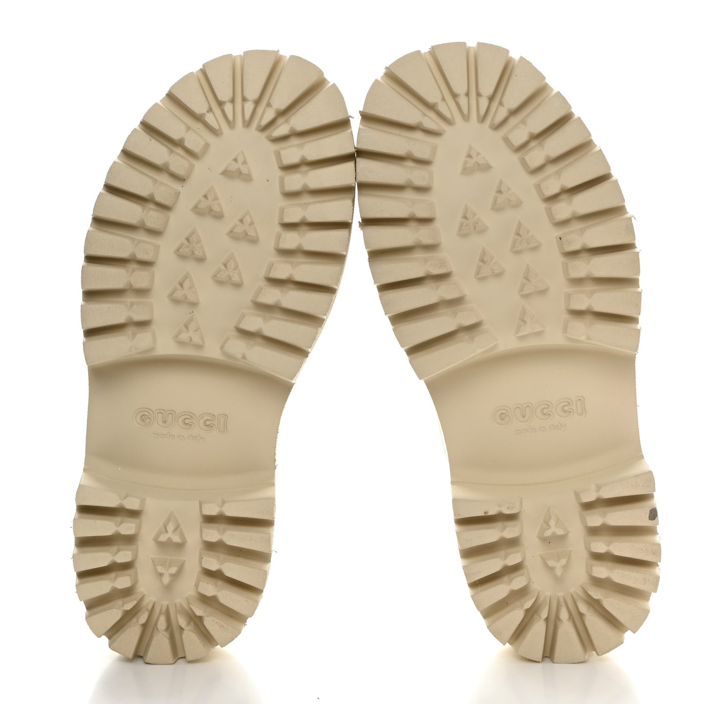 Rubber GG Monogram Perforated Elea Platform 55mm Lug Sole Sandals 37 Mystic White