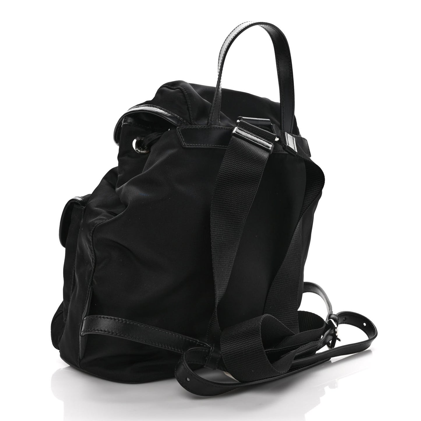 Tessuto Nylon Soft Calfskin Small Backpack Black