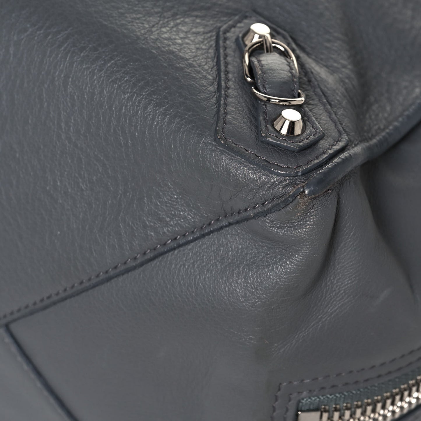 Veau Papier A4 Zip Around Tote Gris Metal