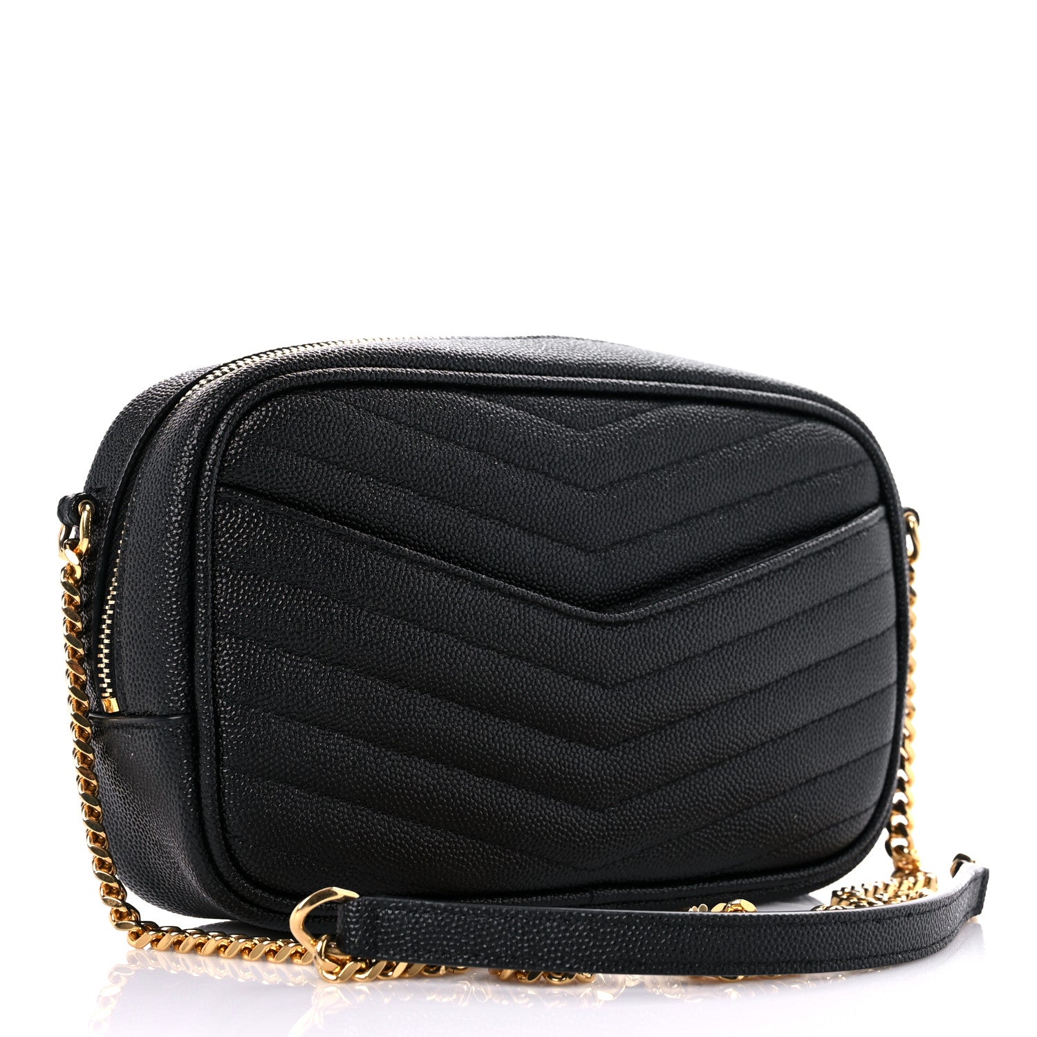 Saint Laurent Grain De Poudre Matelasse Monogram Mini Lou Camera Bag Black 3 of 12
