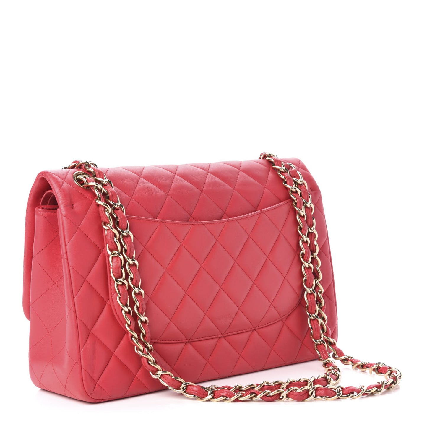 Lambskin Quilted Jumbo Double Flap Pink