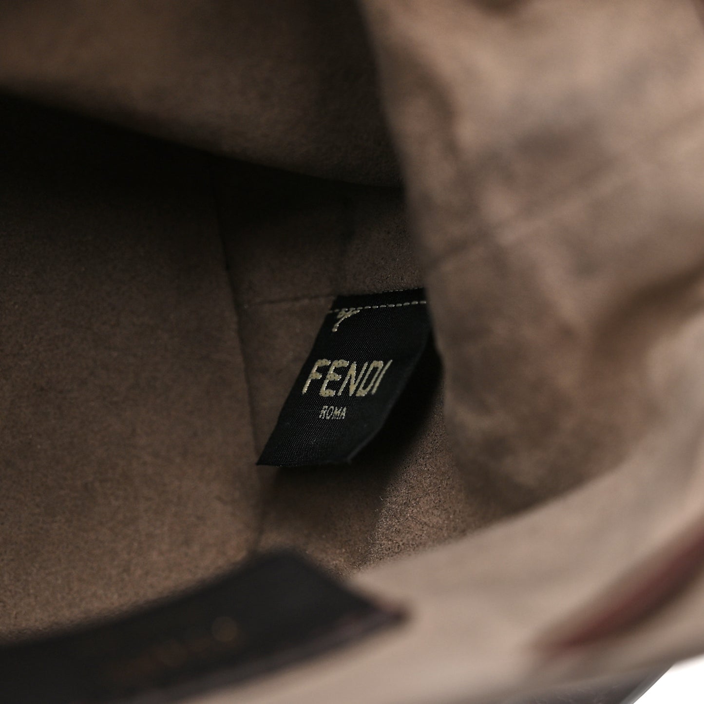 Suede Vitello King F is Fendi Micro FF Mini Mon Tresor Bucket Bag Sigaro Marrone Ebano