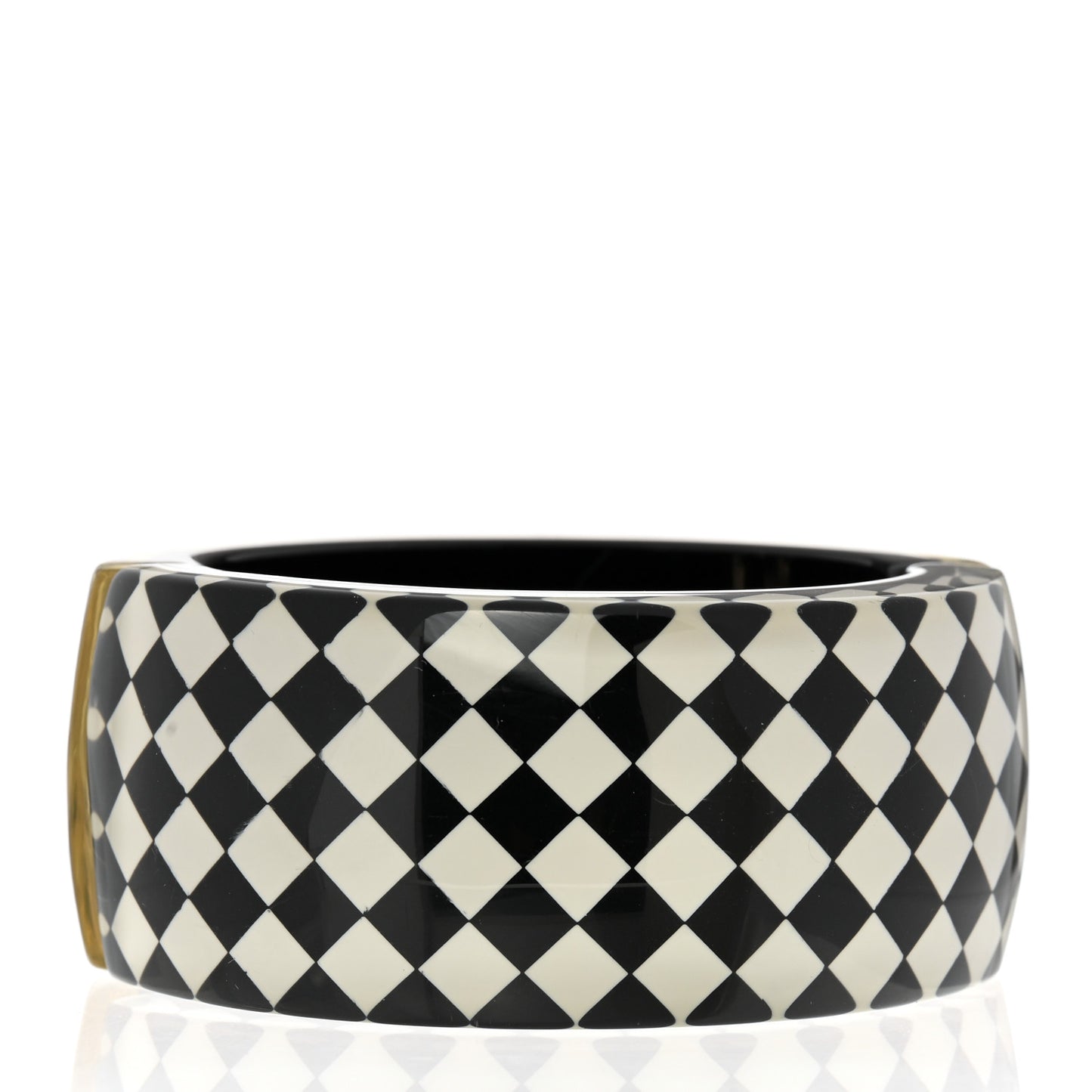 Resin Pearl Brasserie Coco Cuff Bracelet Black White