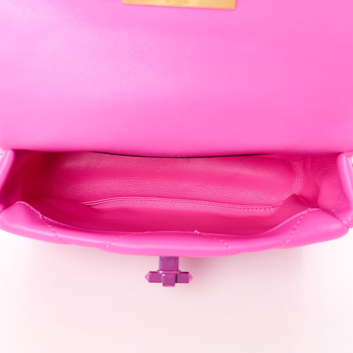 Nappa Lacquer Monochrome Small Roman Stud Shoulder Bag Pink PP