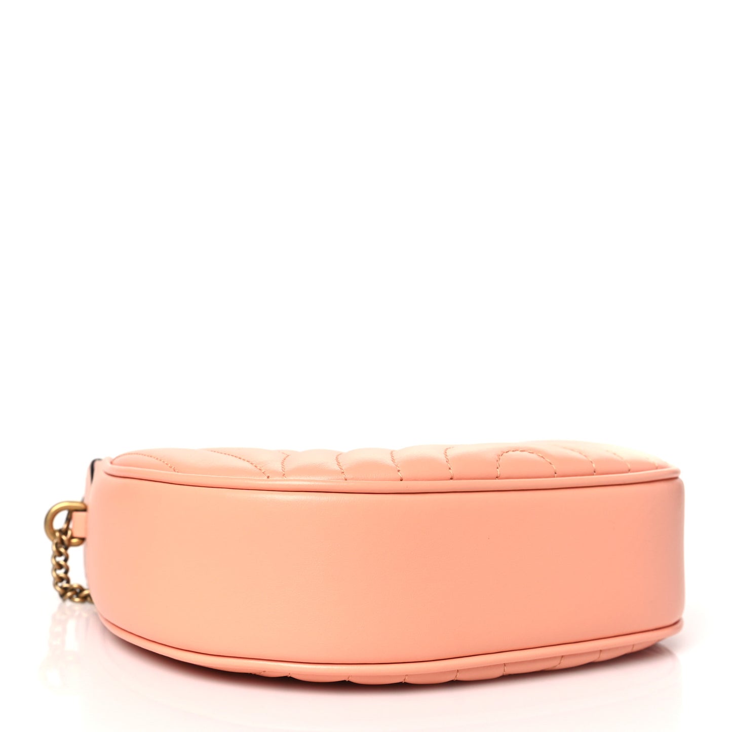 Calfskin Vertical Ring Matelasse Mini GG Marmont Half Moon Hobo Peachy Chic