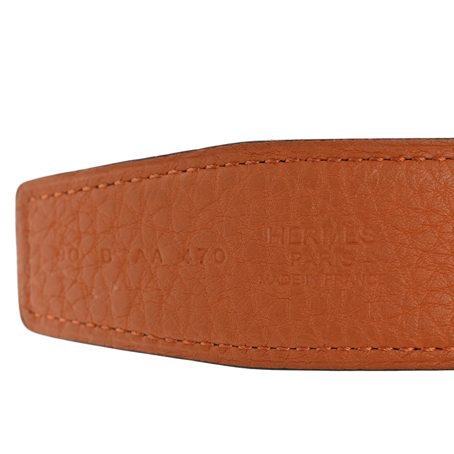 Hermes Box Togo 32mm H Take Off Belt 90 36 Black Orange 3 of 9