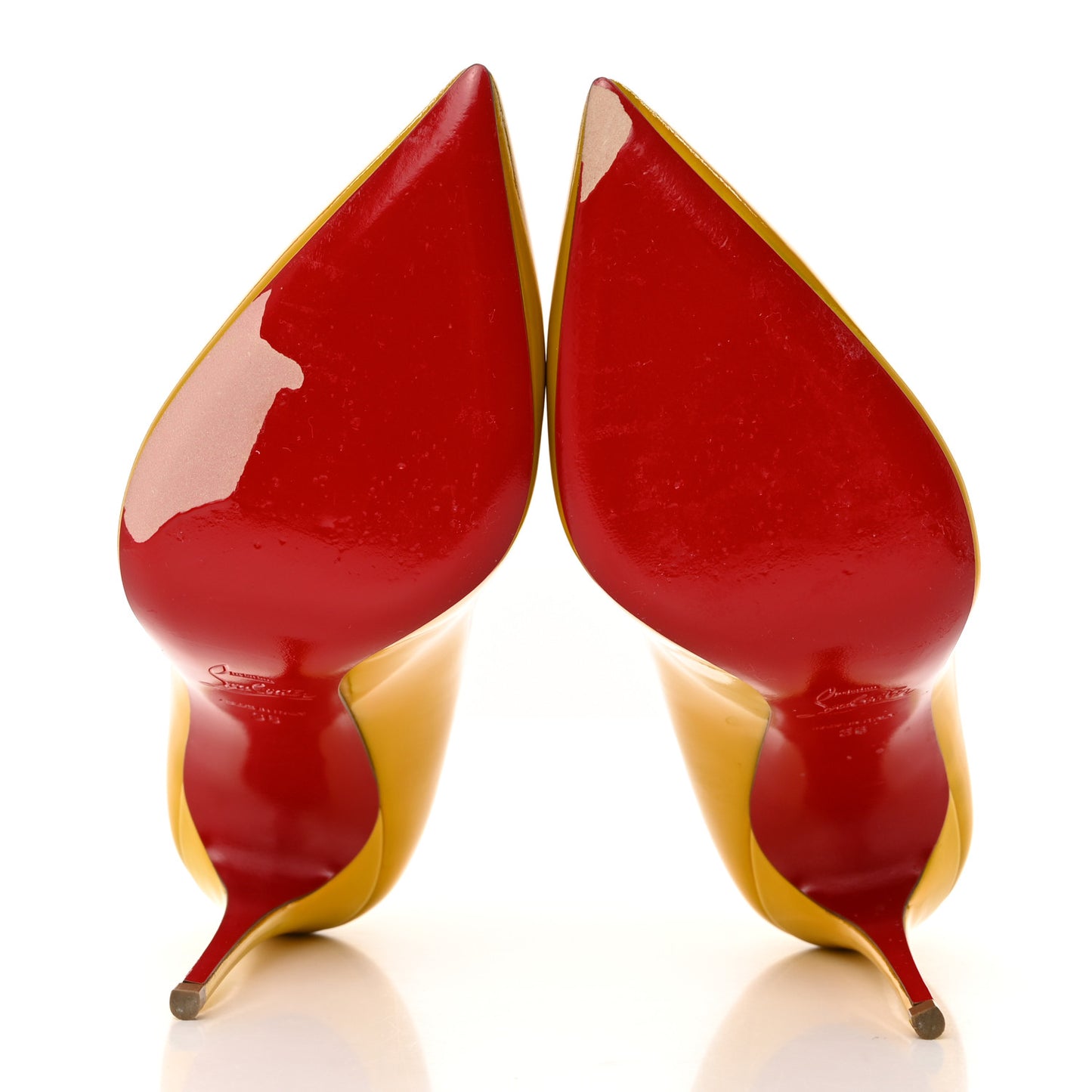 Metallic Patent Hot Chick 100 Pumps 36 Yellow