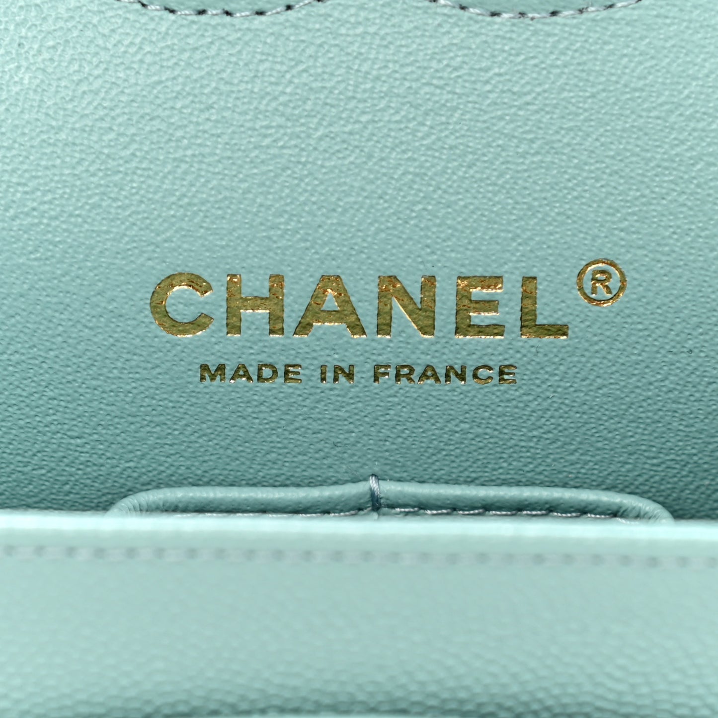 Caviar Quilted Medium Double Flap Light Blue