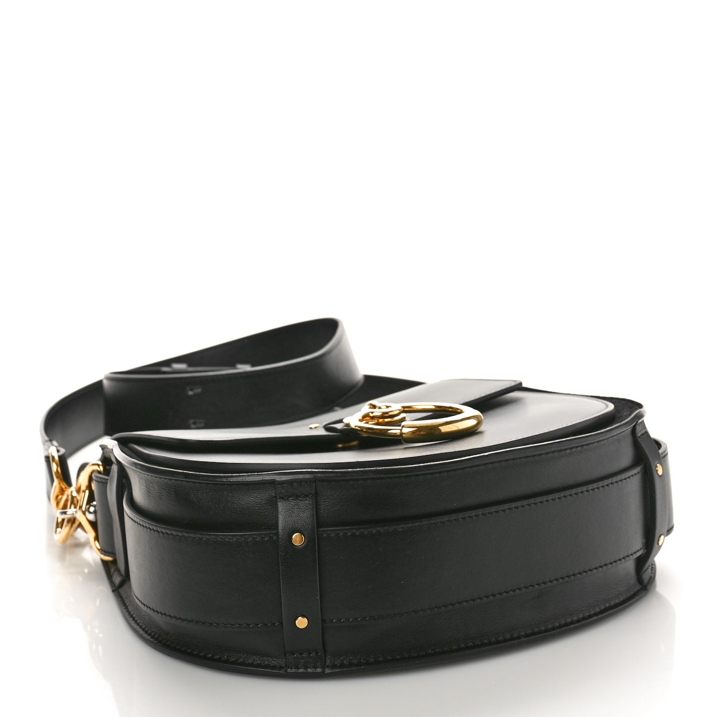 Calfskin Suede Large Tess Bag Black