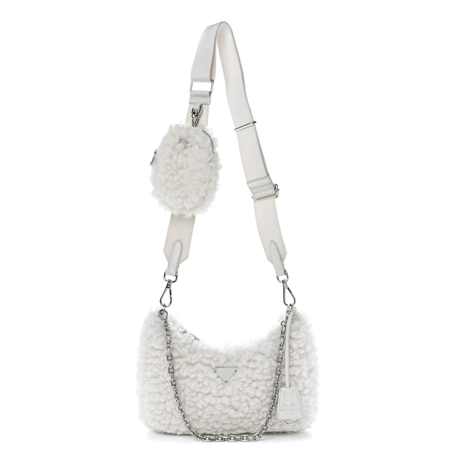 Prada Wool Cashmere Re-Edition 2005 Shoulder Bag Naturale 1 of 10