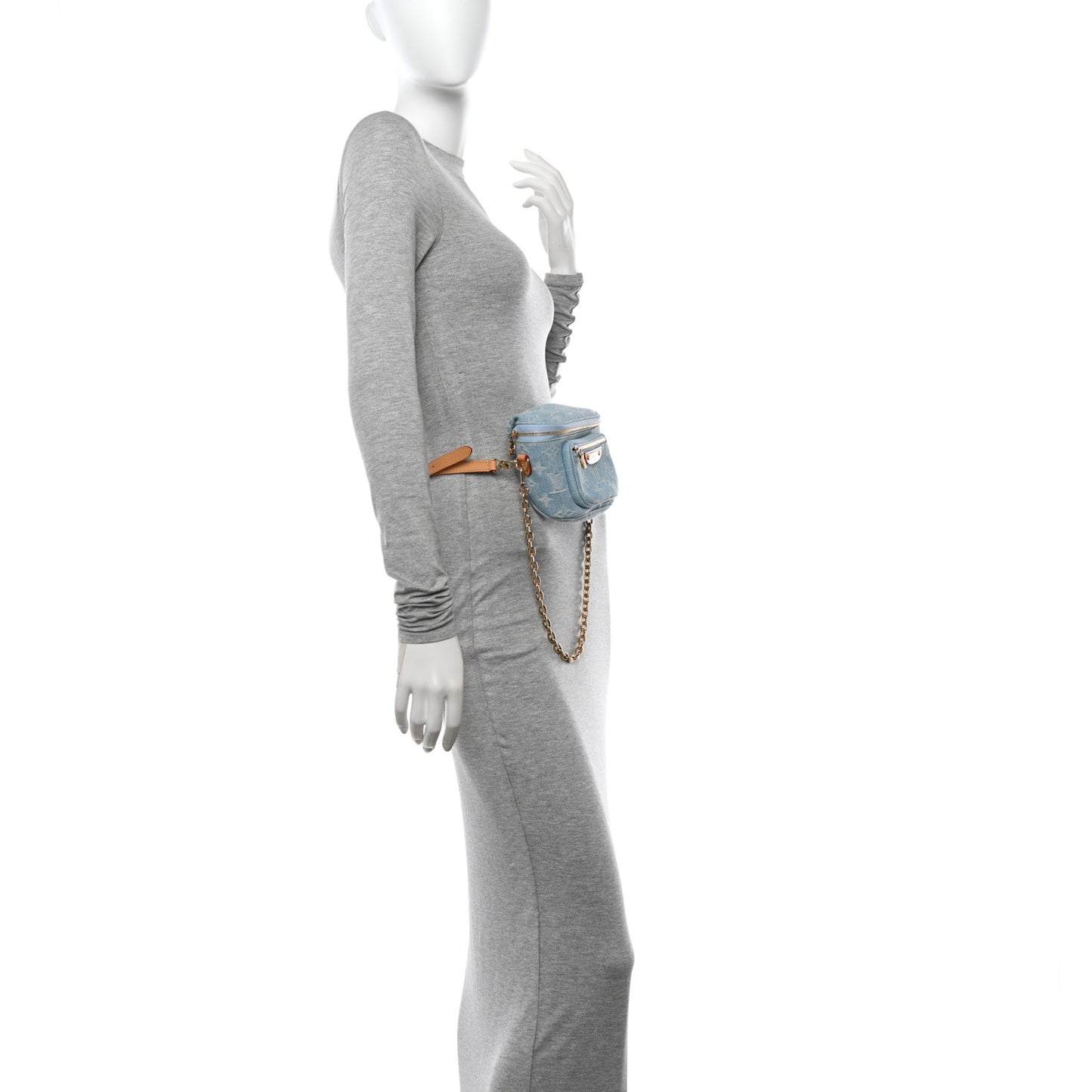 Monogram Denim Mini Bumbag Sky Blue