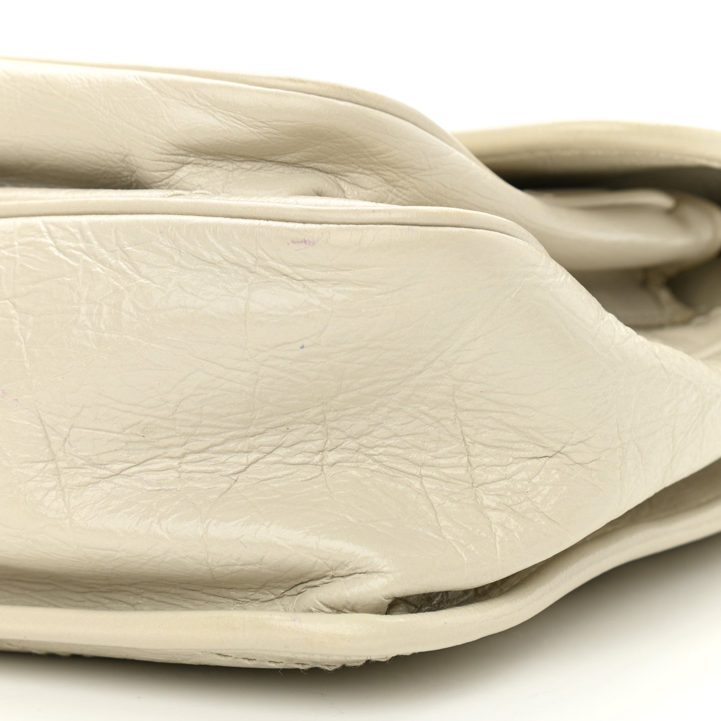 Crinkled Calfskin Matelasse Monogram Medium Niki Chain Satchel Ivory
