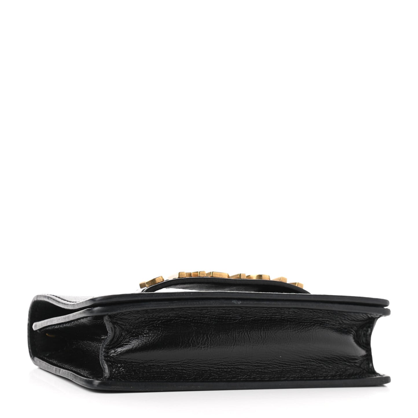 Crinkled Calfskin Mini J'Adior Chain Flap Bag Black