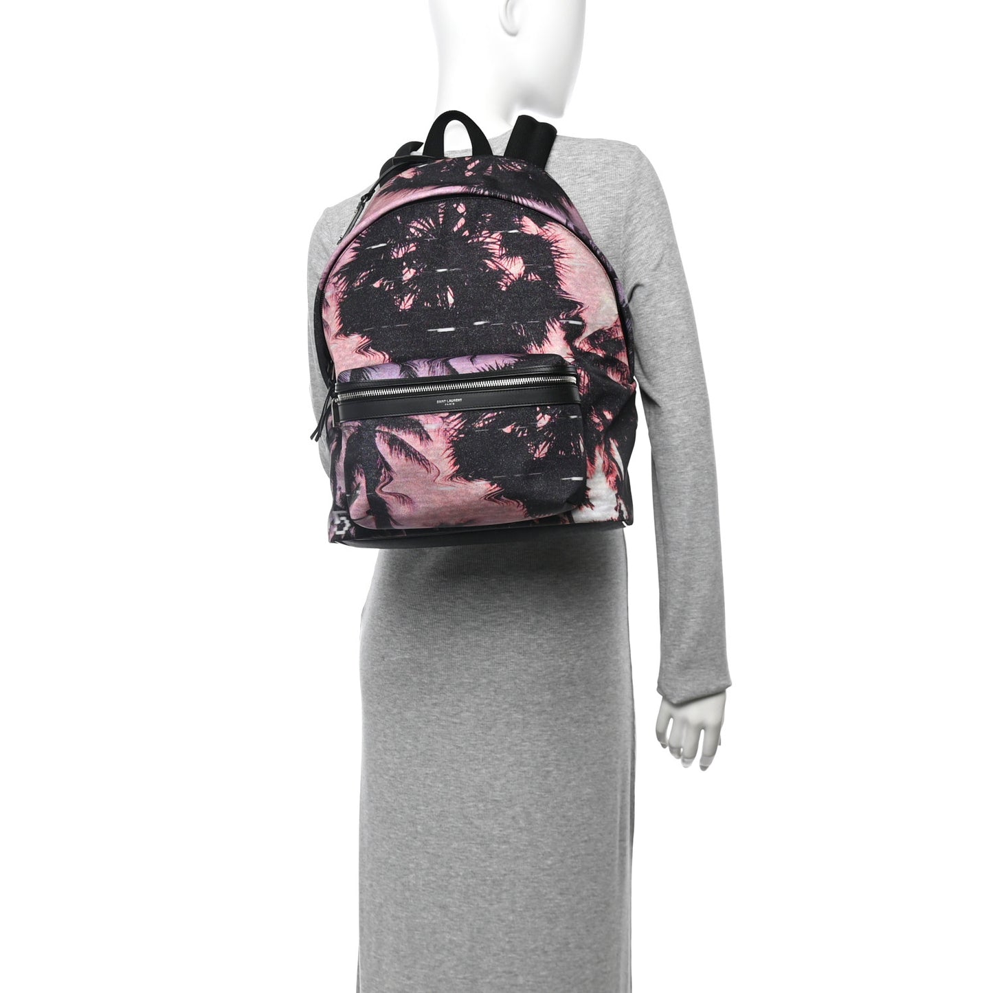 Canvas Palm Tree Sunset City Backpack Violet Black