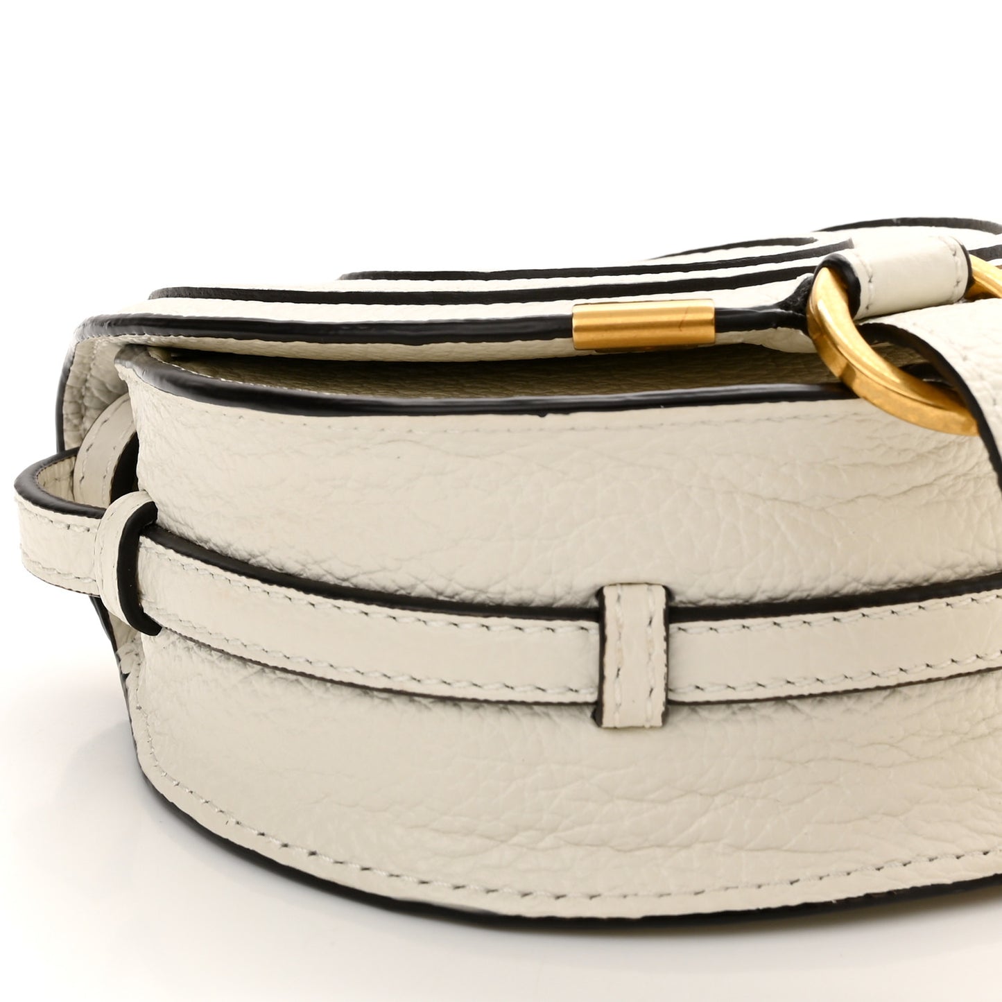 Calfskin Nano Marcie Saddle Bag White