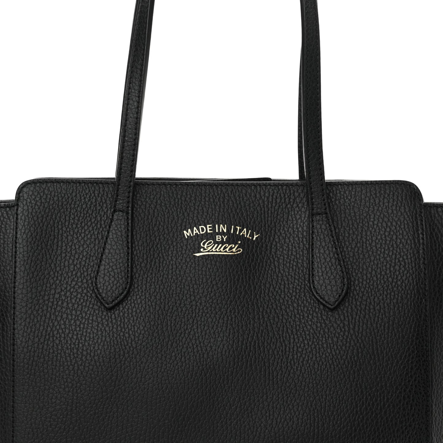 Pebbled Calfskin Small Swing Tote Black