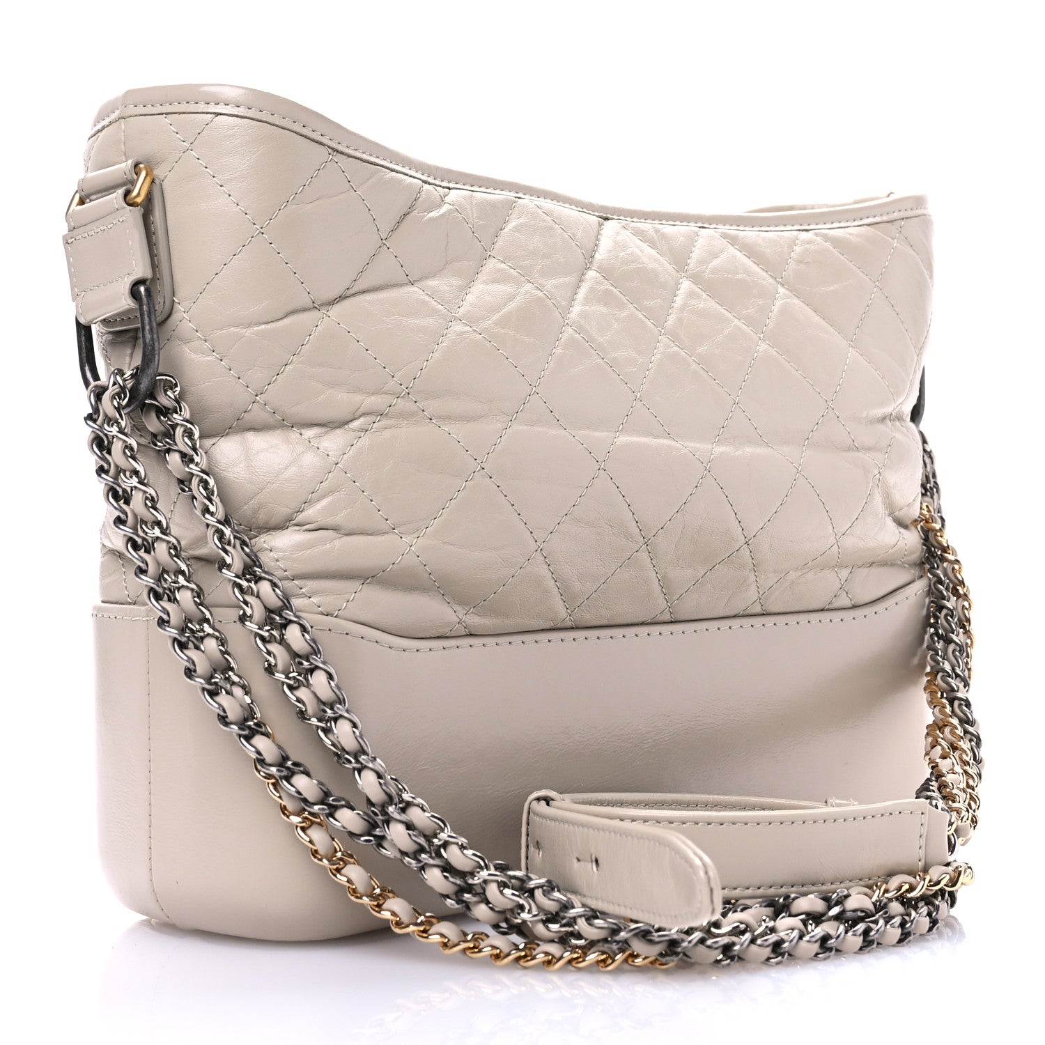 Chanel Aged Calfskin Quilted Medium Gabrielle Hobo Beige 3 of 10