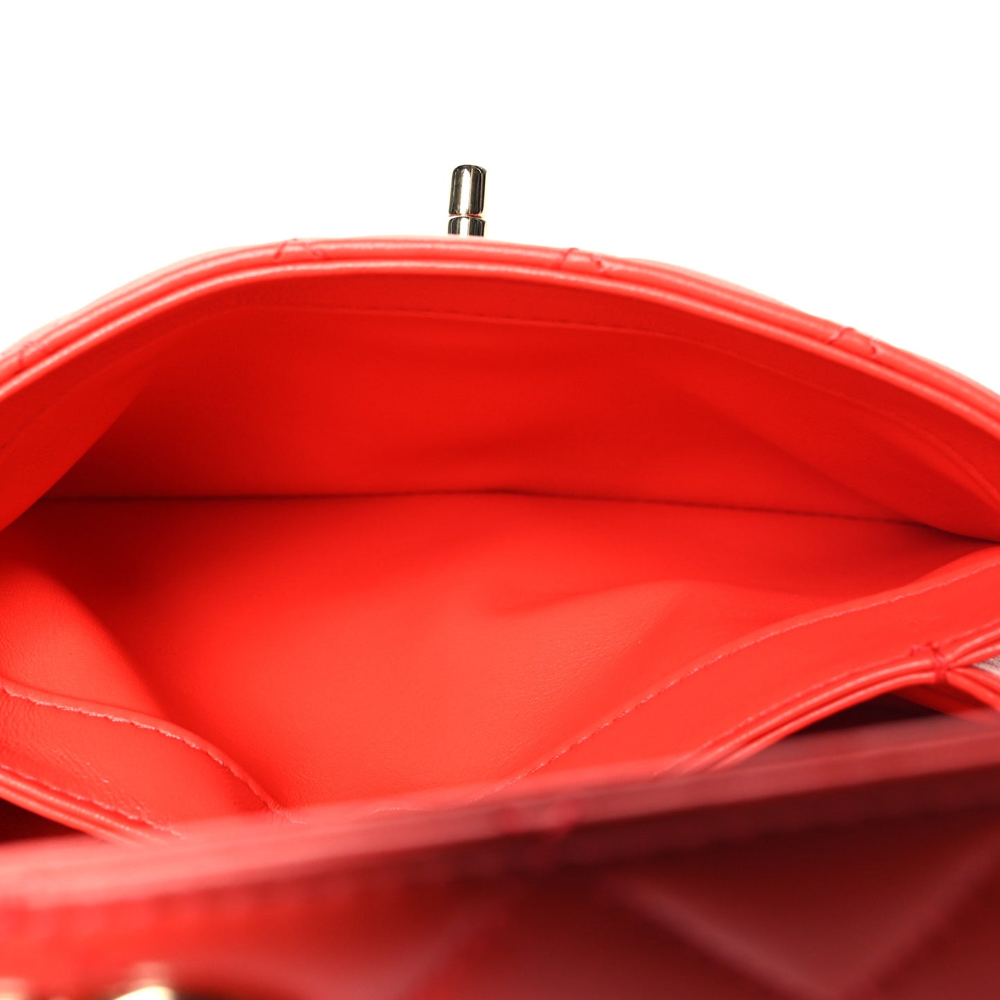 Lambskin Quilted Mini Trendy CC Dual Handle Flap Bag Red