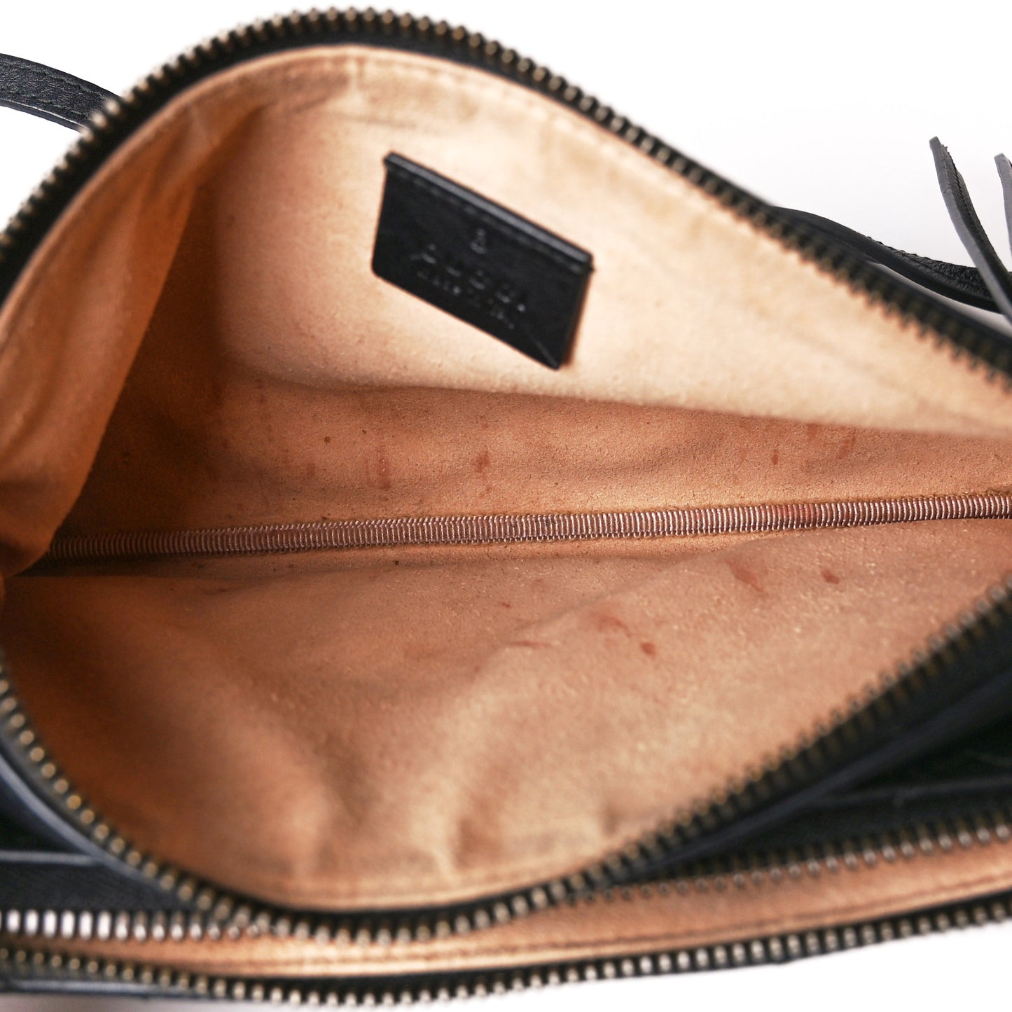 Calfskin Matelasse Small GG Marmont Double Zip Shoulder Bag Black