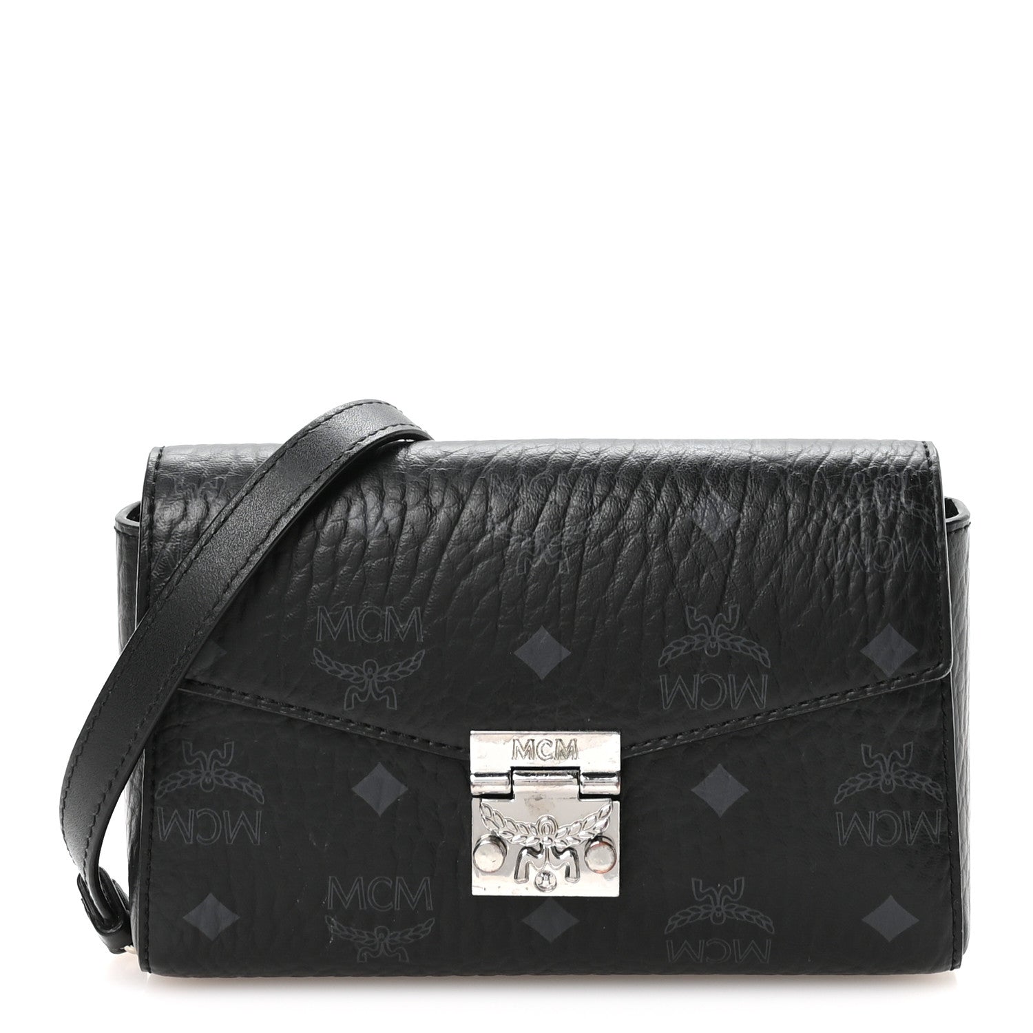 ✨良品✨MCM エムシーエム Visetos クロスボディバッグ ミラー付 黒 MCM Visetos Small Millie Crossbody Bag Black 1836984 – FASHIONPHILE