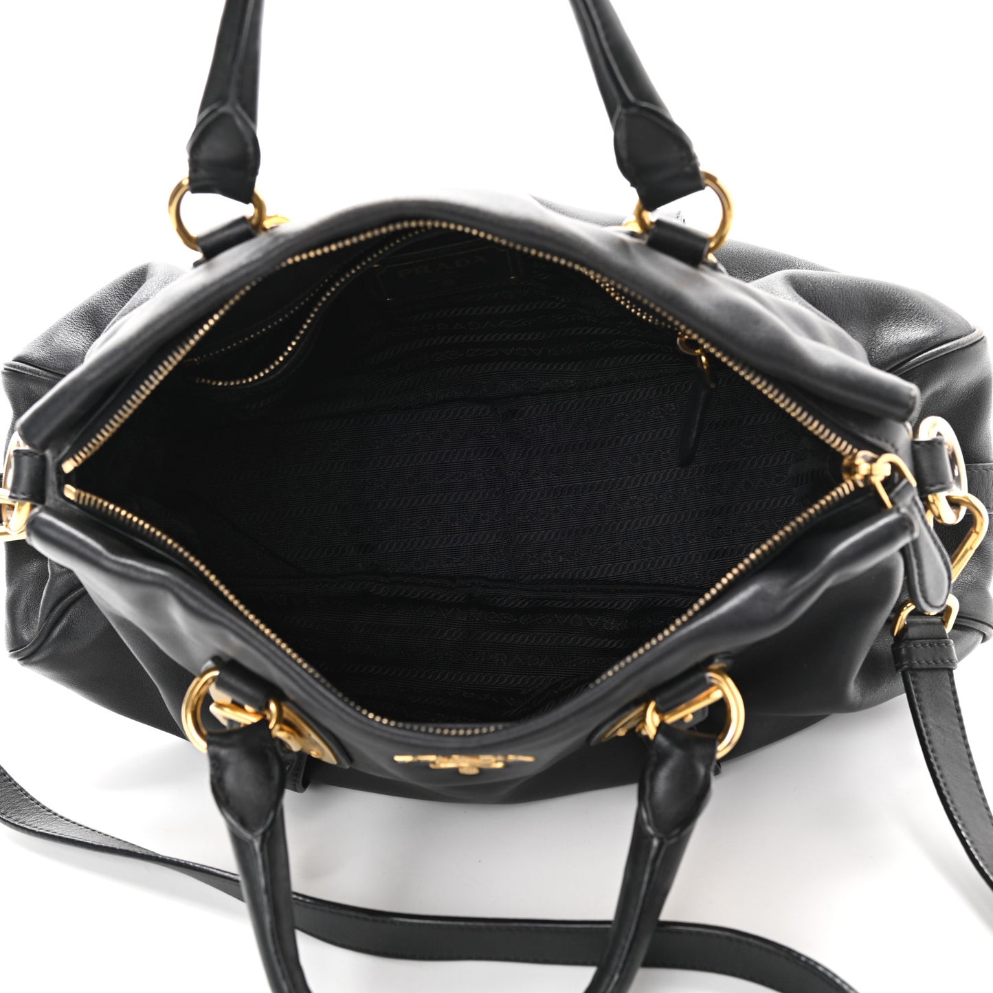Soft Calf Shopping Satchel Black