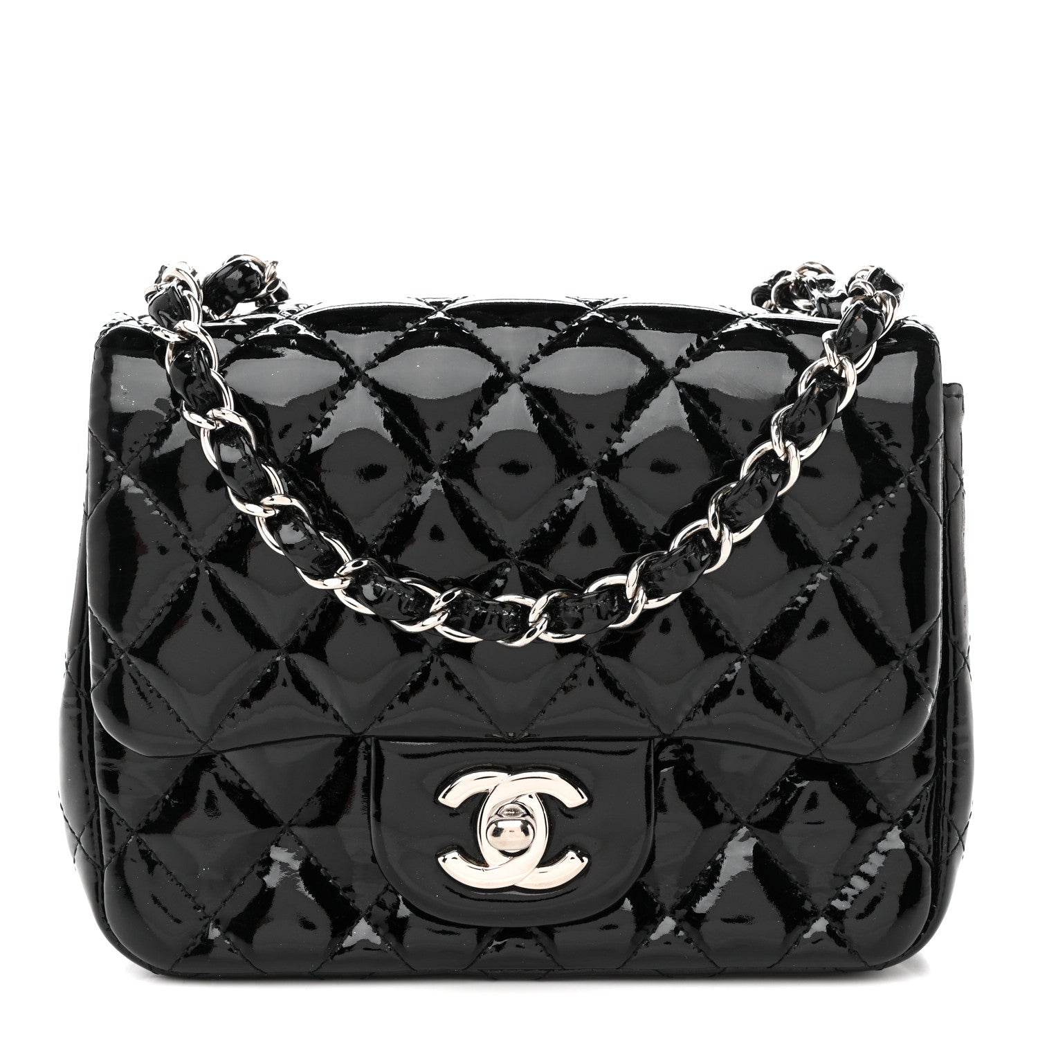 Chanel Patent Calfskin Quilted Mini Square Flap Black 1855862