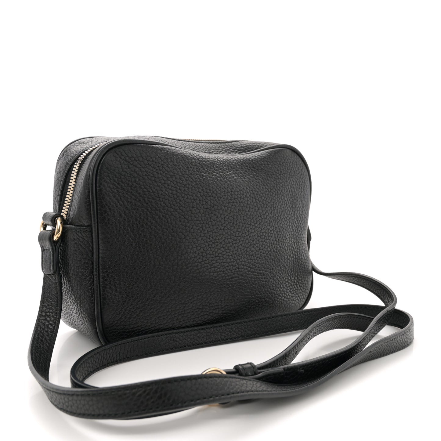 Pebbled Calfskin Small Soho Disco Bag Black
