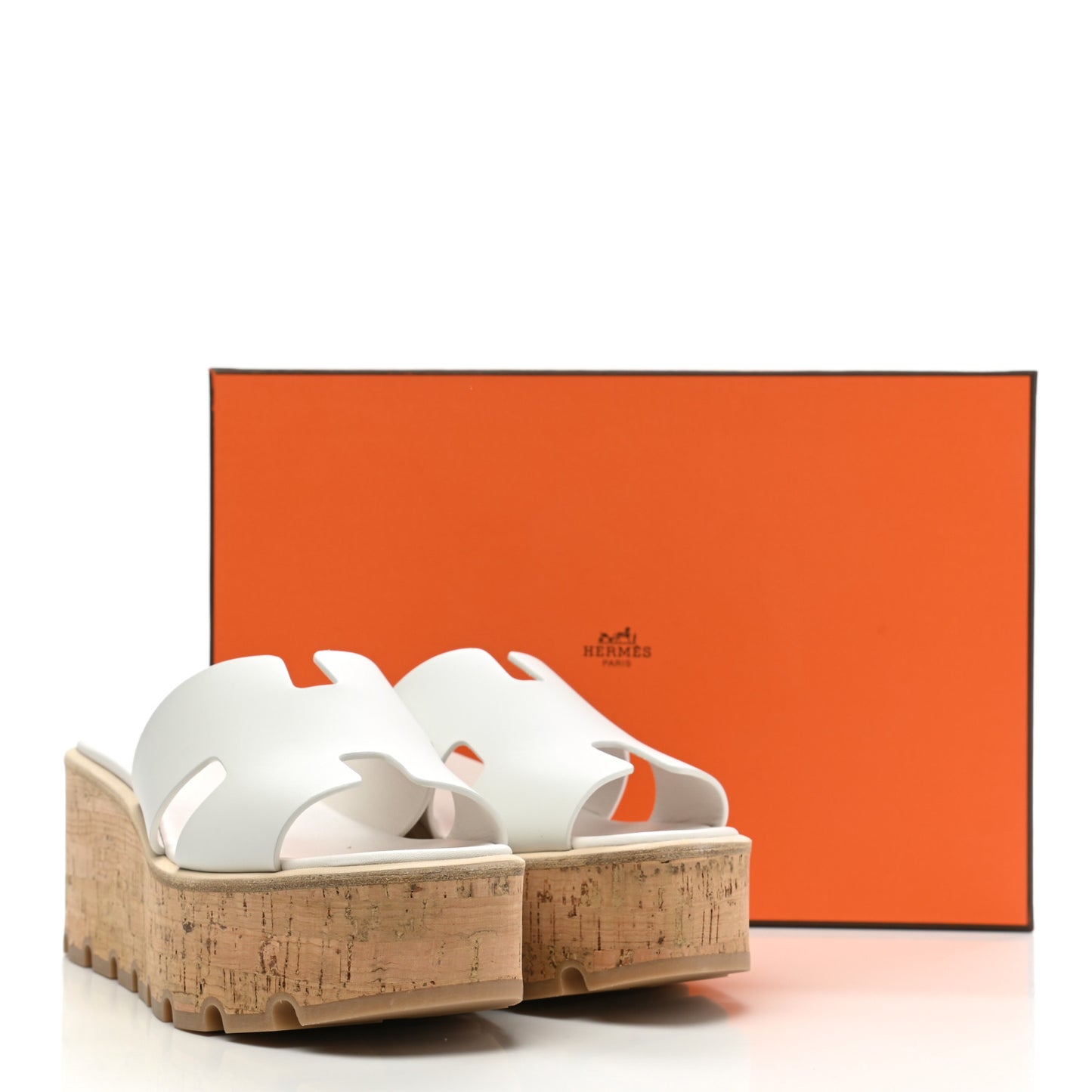 Calfskin Cork Eze 30 Sandals 37 White
