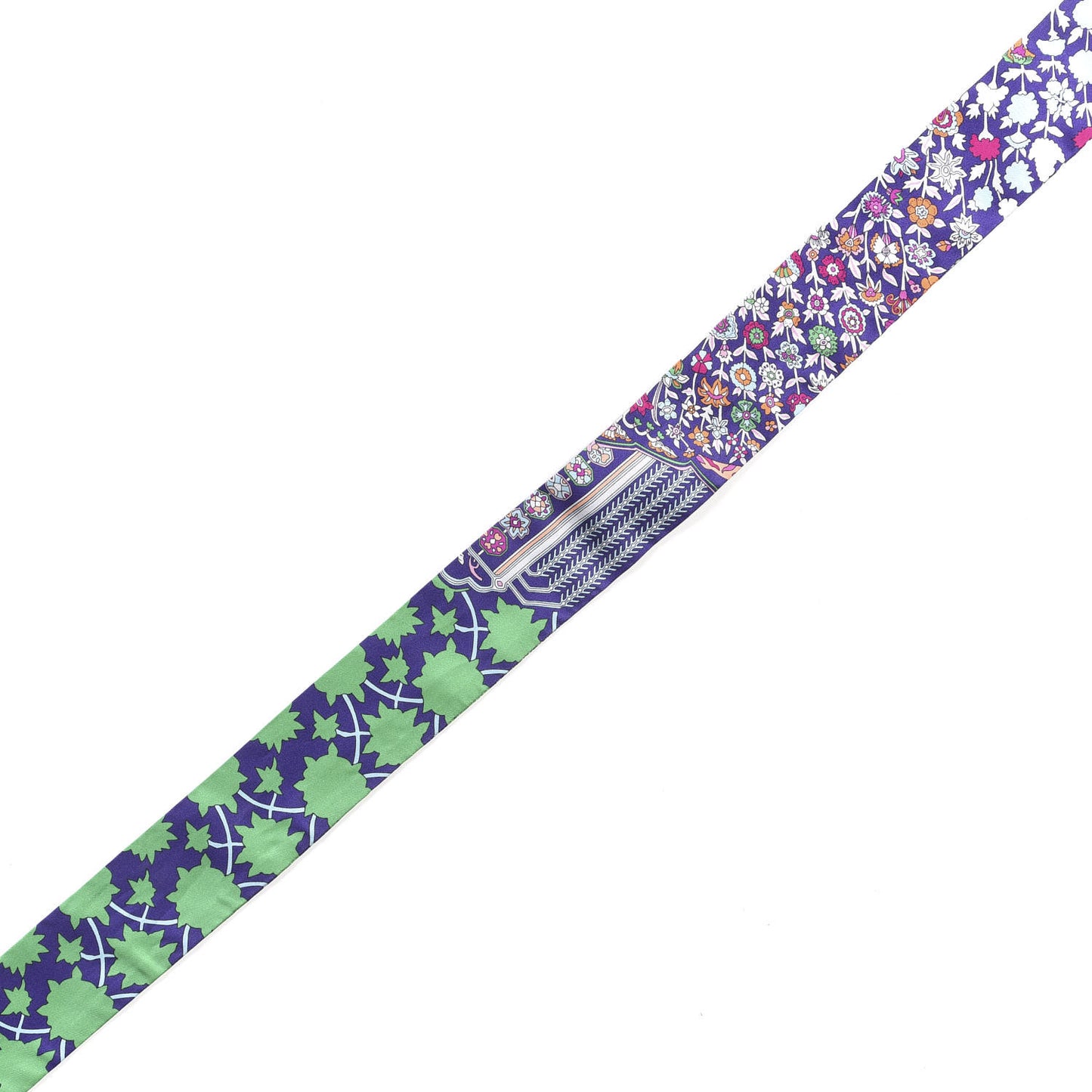 Silk Tapis Persans Twilly Vert Bleu Fuchsia