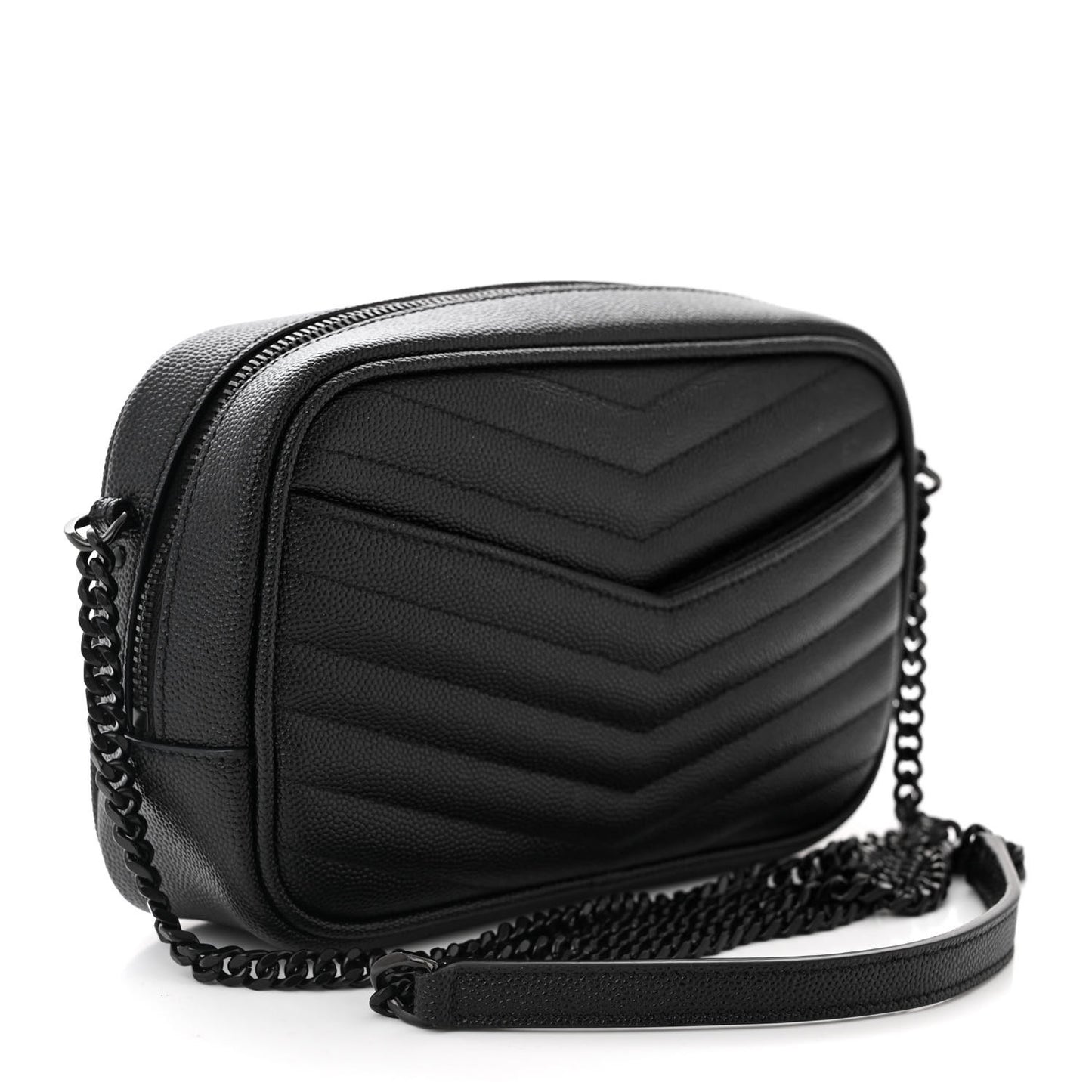 Grain De Poudre Matelasse Monochrome Monogram Mini Lou Camera Bag Black