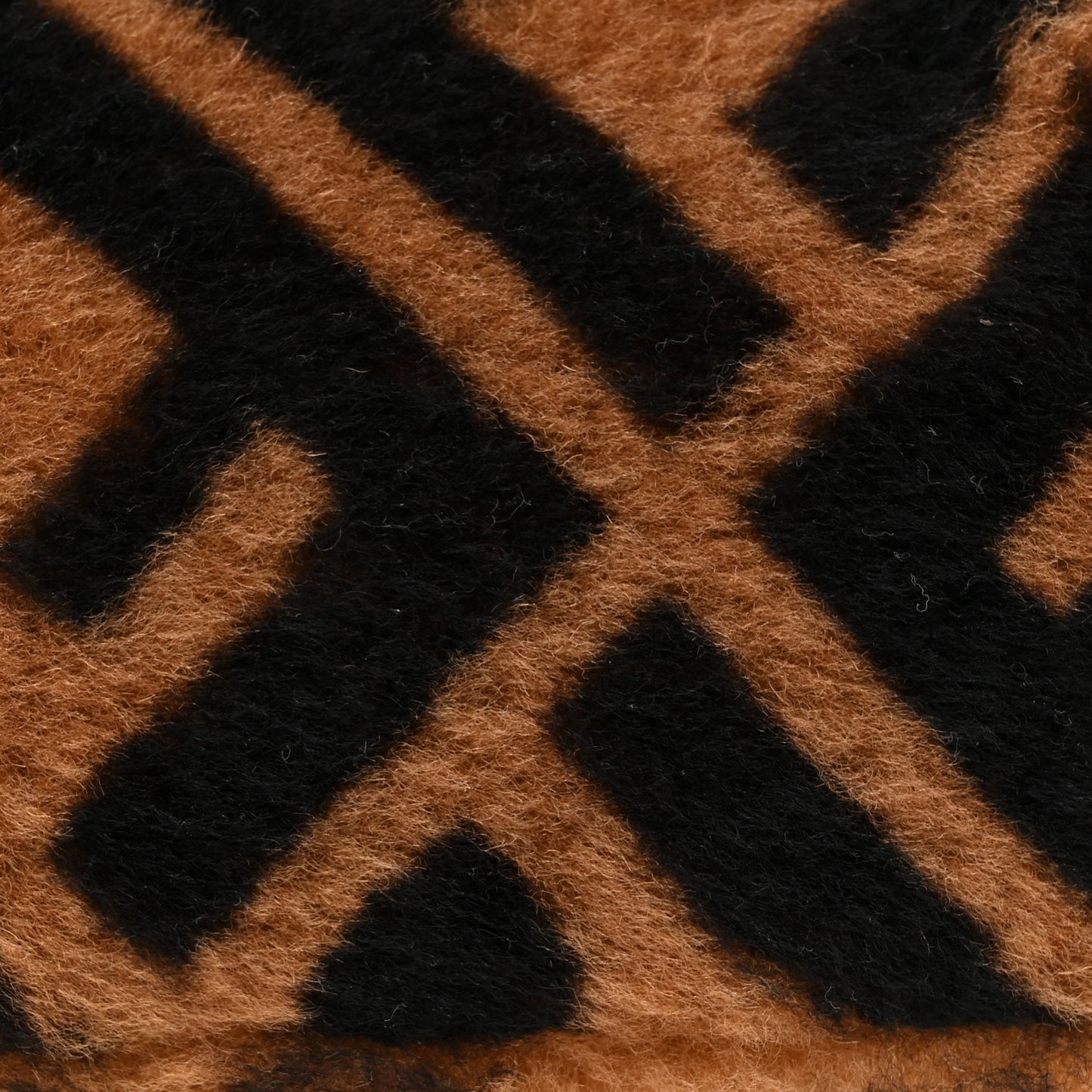 Shearling Vitello Dolce Macro FF 1974 Mini Baguette Tobacco Black