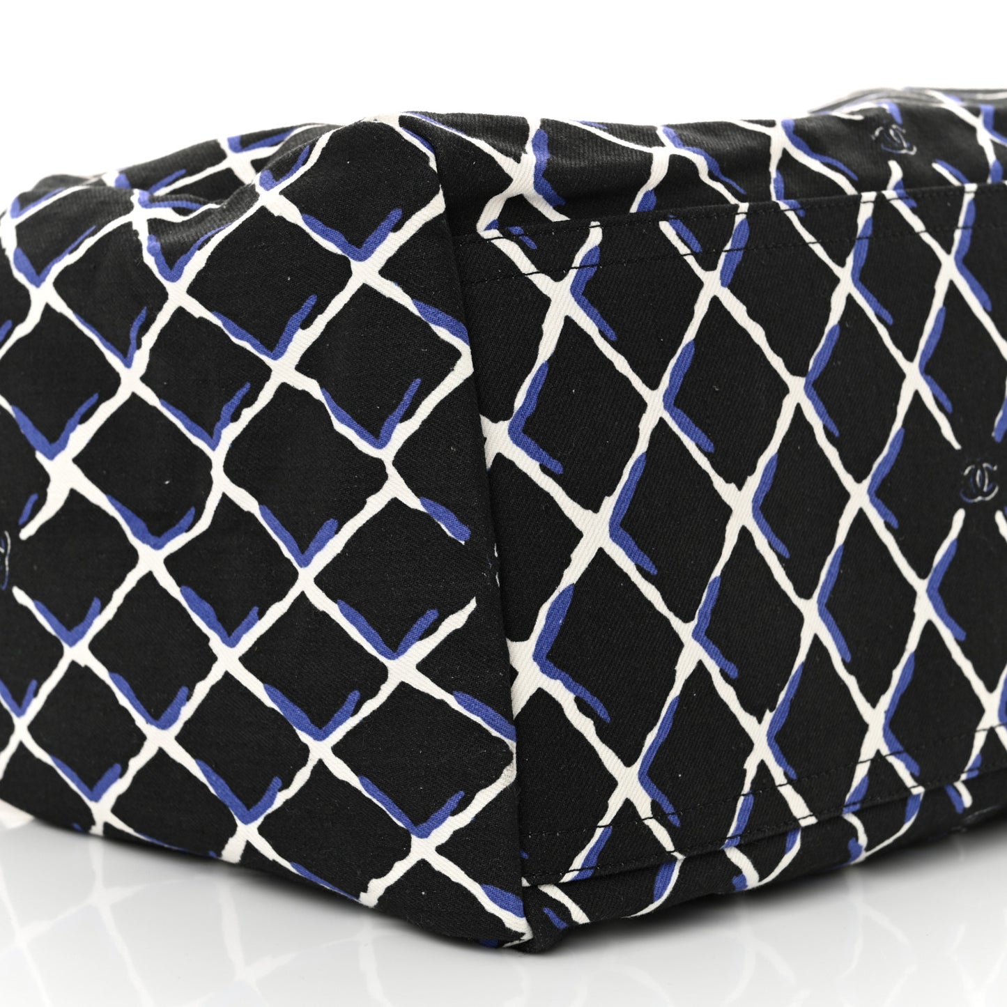 Canvas Printed Airline Drawstring Bag Black Blue