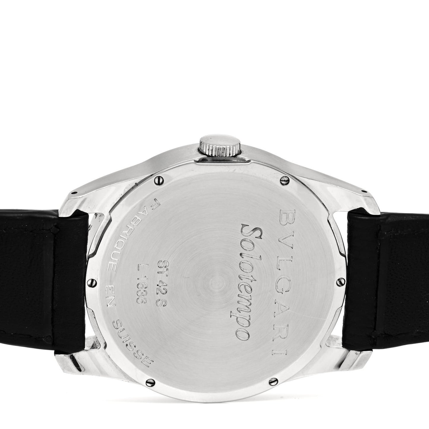 Stainless Steel Calfskin 42mm Solotempo Quartz Watch Black