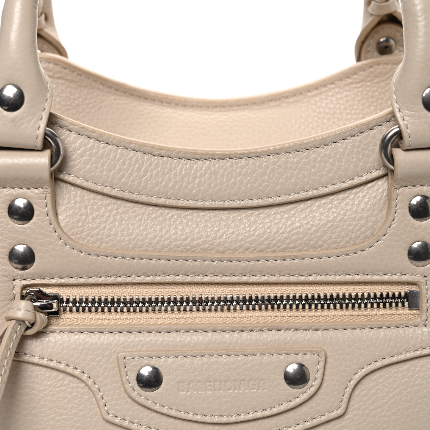 Grained Calfskin Neo Classic Silver Hardware S City Cream