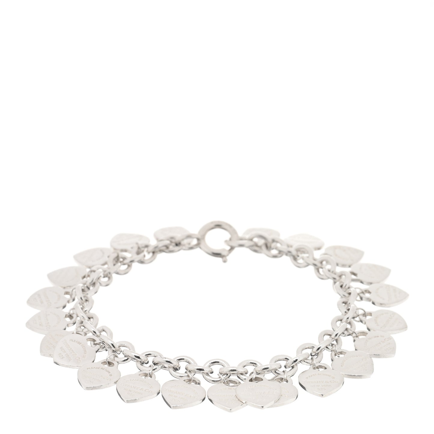 Sterling Silver Mini Return to Tiffany Multi Heart Tag Charm Bracelet