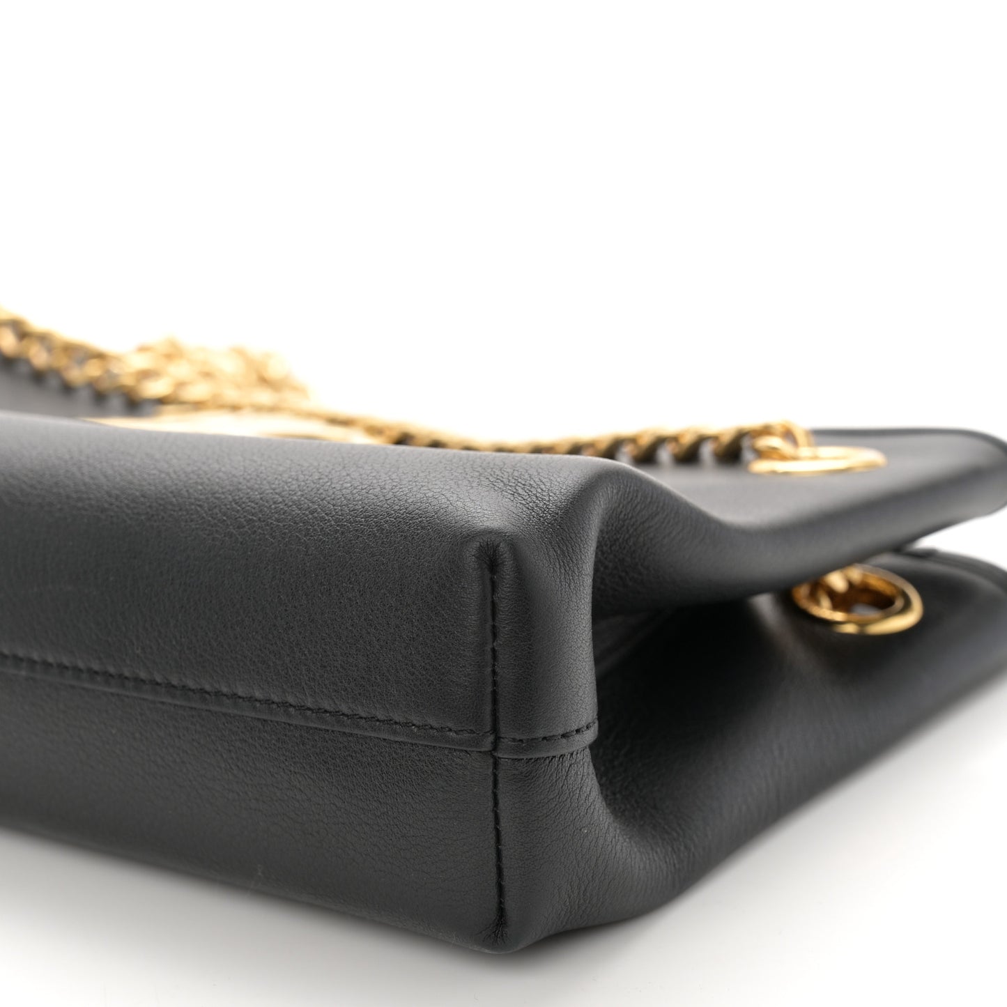 Supple Grained Calfskin Medium Newspaper Bag Black