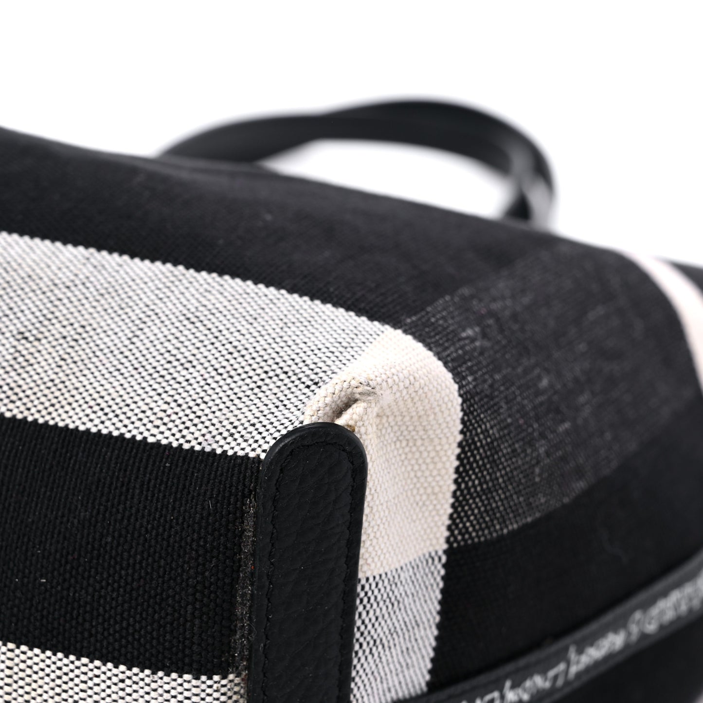 Coated Canvas Mega Check Medium Doodle Tote Black White