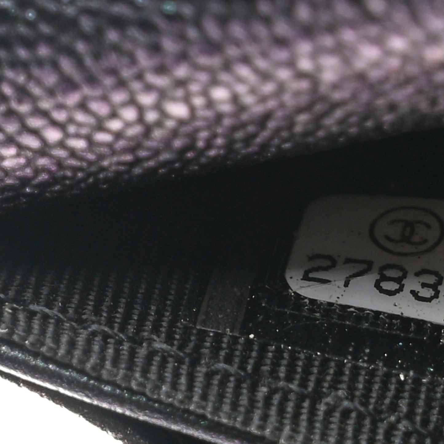 Iridescent Caviar Quilted Medium Flap Wallet Black