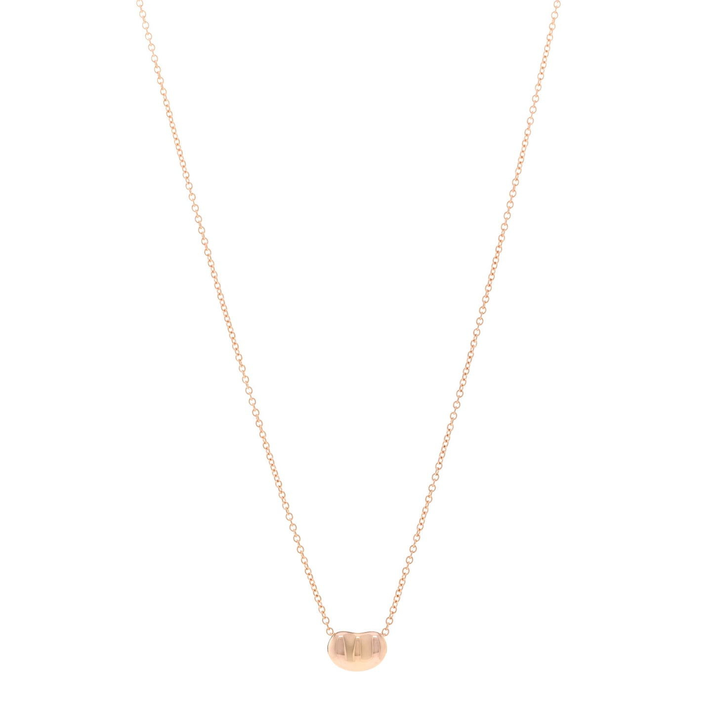18K Rose Gold 9mm Elsa Peretti Bean Pendant Necklace