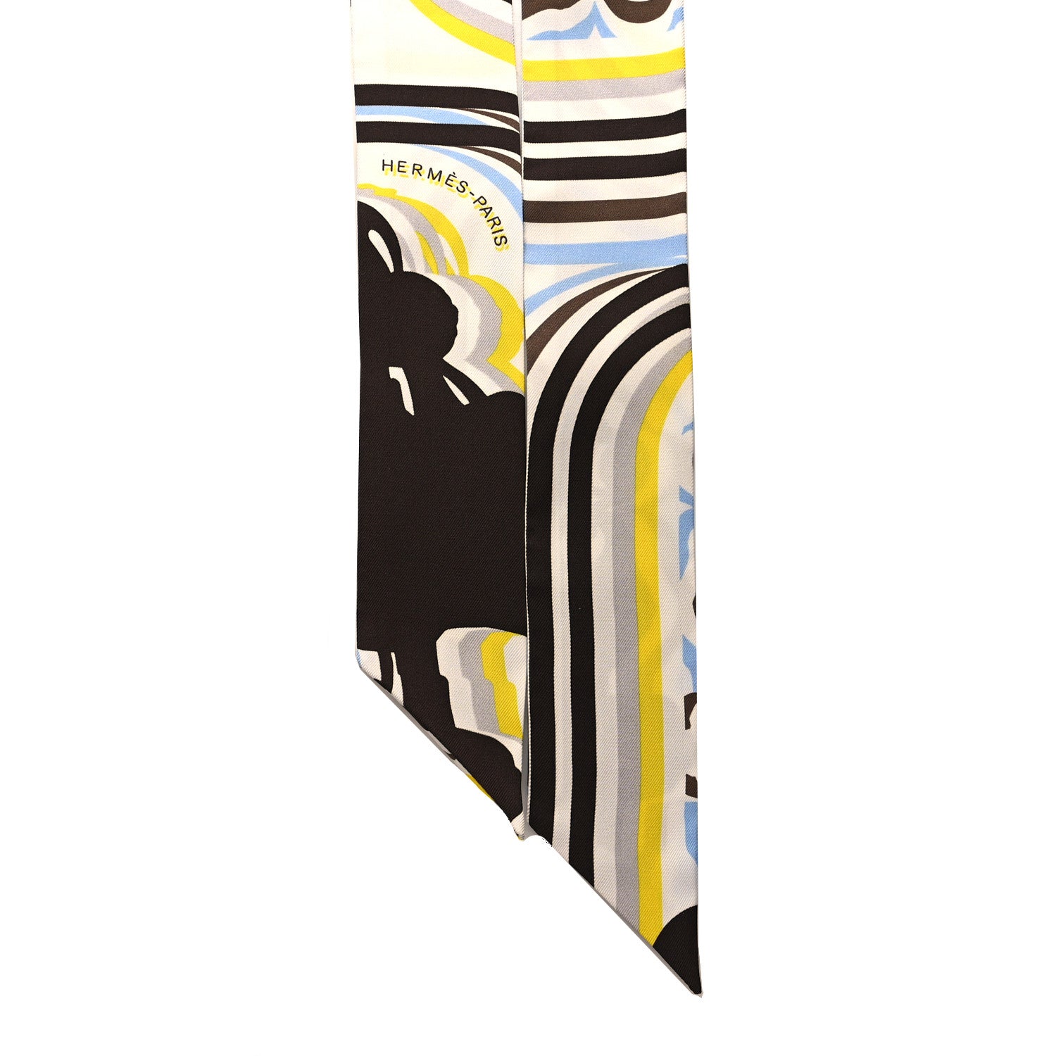 Hermes Silk Brides De Gala Shadow Twilly Marron White Jaune 2 of 4