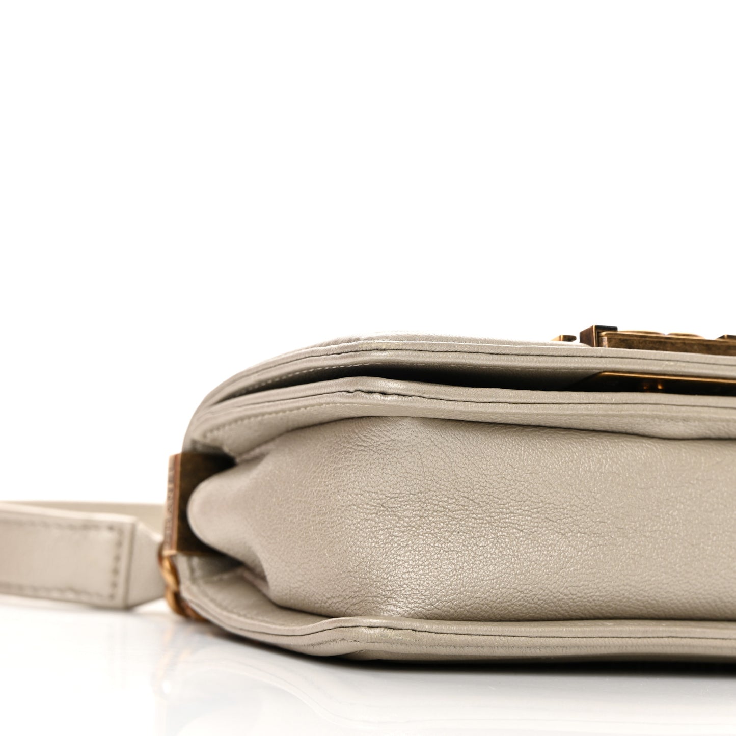 Metallic Lambskin Mini Scaled Boy Flap Gold