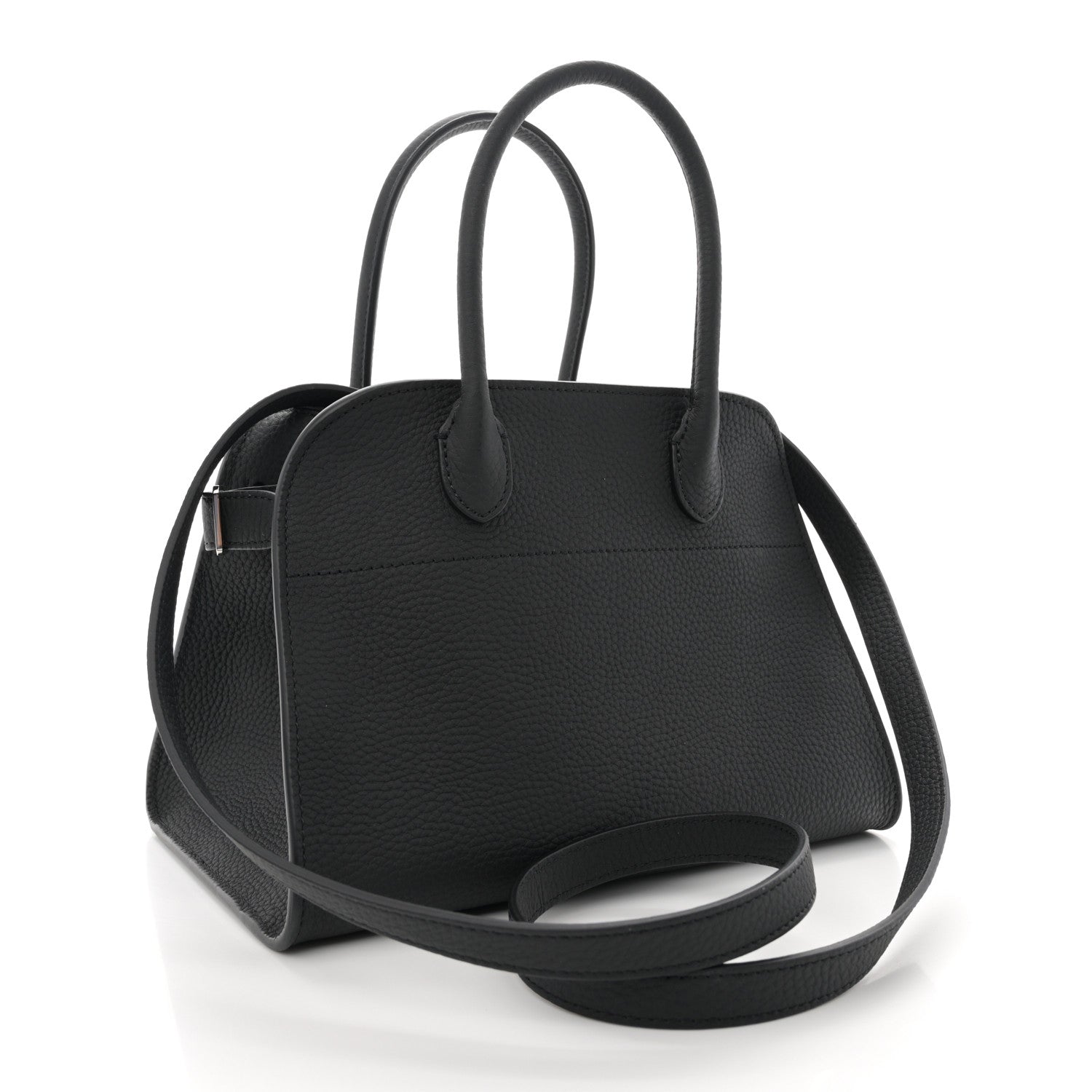 The Row Grained Calfskin Soft Margaux 10 Bag Black 3 of 9