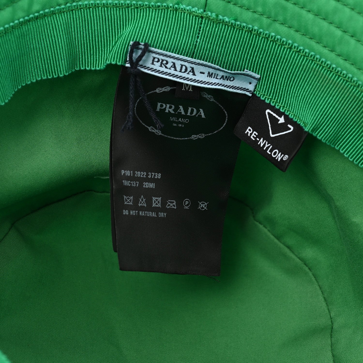 Prada Re-Nylon Triangle Womens Bucket Hat M Menta 8 of 10